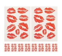 Vaguelly 10piezas Pegatinas de Labios Rojos para San Valentín Tatuajes Temporales de Besos Decoraciones Corporales para Fiestas Conciertos Disfraces de Halloween Regalos para Mujeres