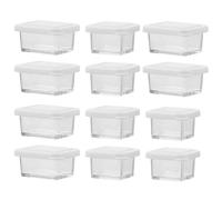 Vaguelly 12 Juegos de Cajas de Almacenamiento de Alimentos para casa de muñecas: contenedores Transparentes en Miniatura para refrigerios, Accesorios de Cocina para casa de muñecas, Mini Pala para