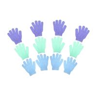 Vaguelly 12 piezas Guantes Exfoliantes para Baño Manoplas de Nylon Suaves y Resistentes para Cuerpo Limpieza Profunda de Piel Seca y Grasa Colores Surtidos Púrpura Verde y Azul Aptos para