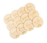 Vaguelly 12piezas Tarjetas De Madera Para Bebés De Tarjetas Conmemorativas Mensuales Para Fotografía Accesorios Decorativos Para Capturar Momentos De Crecimiento Duraderas y Prácticas