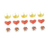 Vaguelly 15Piezas Accesorios De Bricolaje Transparente Con Brillantina Clips Para Cabello Incluye Corazones y Coronitas Materiales Para Manualidades y Decoración De Peinados