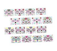 Vaguelly 16 Hojas Tatuajes Faciales Temporales Fluorescentes para Halloween Pegatinas Decorativas para Cara Fiesta de Disfraces Diseño Luminoso y Duradero con Modelos