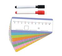 Vaguelly 16 Piezas Pizarra Borrable Seco para Tarjetas de Líneas Numéricas con Bolígrafo Herramienta para Aprendizaje de Matemáticas Casa y Escuela para Educación Preescolar y