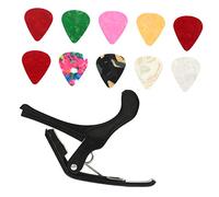 Vaguelly 1juego Cejilla De Guitarra Púas y Accesorios De Afinación Para Guitarras Acústicas y Eléctricas Juego De Clip y Púas De Aleatorios