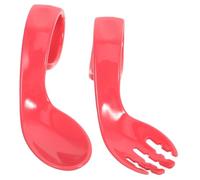 Vaguelly 1juego Cubiertos Para Bebés Mango Curvado y Tenedor Entrenador Para Comida Sólida Utensilios Infantiles Para Facilitar El Aprendizaje Alimentación