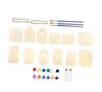 Vaguelly 1juego Kit De Carillón De Viento Para Pintar y Decorar Casas De Pájaros Incluye Casitas De De Pintura y Accesorios Para Manualidades Actividad Creativa Para Interior y Exterior