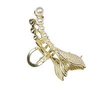 Vaguelly 1pieza Horquilla De Perlas Elegante Para Cabello De Pescado Para Mujeres y Accesorio Chic Para Peinados Clip De Barco Resistente y