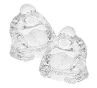 Vaguelly 2 Adornos De Buda De Cristal, Figuras De Buda Maitreya, Artesanías De Cristal Espiritual para Sala De Estar, Oficina, Escritorio Y Estantería.