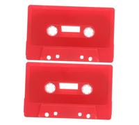 Vaguelly 2 Casetes Rojos Pequeños Vacíos, Casetes De Audio En, Caja De Almacenamiento De Cintas Vacías, Adornos Decorativos Compactos Para Casetes.