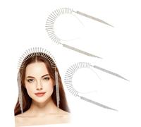 Vaguelly 2 Diademas Para Mujeres Con Gemas De Imitación, Tiaras Pequeñas Doradas y Plateadas, Accesorio Para Cabello De Boda y Fiesta