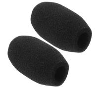 Vaguelly 2 Fundas de Esponja para Micrófono Negro, Protector Ligero y Resistente a Deformación, Ideales para Enseñanza y Discursos