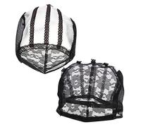 Vaguelly 2 Gorros para Peluca de Mujer Transpirables de Poliéster Reutilizables Cómodos Color Negro Ideales para Obras de Teatro y Películas