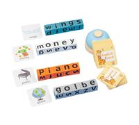 Vaguelly 2 Juegos Educativo de Bloques de Letras Inglés para Actividad Interactiva de Aprendizaje con Tarjetas de Palabras y Juguete de Ortografía para Casa y Escuela