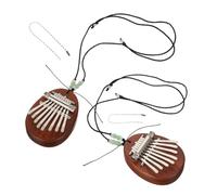 Vaguelly 2 juegos Mini Kalimba Notas Piano Pulgar Madera Sapele Portátil Ligero con Cuerda y Cadena Instrumento Musical para Principiantes y