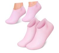 Vaguelly 2 Pares cubre pies de spa agrietado reblandecimiento piel calcetines antideslizantes calcetines de de dormir para de gel rosa