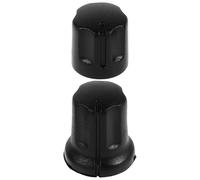 Vaguelly 2 Perillas Giratorias Material Plástico Negro de Volumen Diseño Roscado Fácil de Reemplazar Paquete de 2 Unidades para Radio y Dispositivos Electrónicos