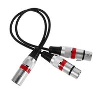 Vaguelly 2 Piezas Adaptador Xlr Macho Doble Xlr Hembra con Anillo Rojo Divisor de Audio Estéreo para Micrófono Amplificador Guitarra Teclado y Mezclador Casa o Cable de Pack