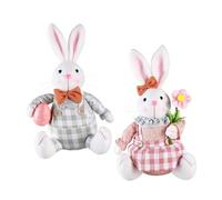 Vaguelly 2 Piezas Adornos de Conejito de Pascua Muñeca de Conejo Relleno muñeca conejita navideña muñeco de Conejo de Escritorio decoración de la muñeca del Conejito Felpa