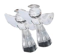 Vaguelly 2 Piezas Adornos Decorativos de Cristal de Oficina Escritorio Cristales Adornos de ángel de Navidad Adorno de estatuilla de ángel ángeles de Cristal decoración Artesanal de Vidrio