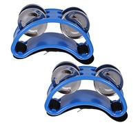 Vaguelly 2 Piezas Campana De Pedal Accesorios De Guitarra De Tambor Agitador De Percusión Castañuela Para Pie De Cajón Batidora De Bongos Campana De Mano El Plastico Latín Niño