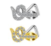 Vaguelly 2 Piezas de Aro Nariz en Acero Inoxidable Dorado Diseño de Serpiente, Resistentes Corrosión Óxido, Ideales para Fiestas y Noches