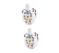Vaguelly 2 Piezas De Ocarina Con Estampado De Animales Instrumento Musical Con Agujeros Suaves Para Los Dedos Fácil De Usar Para Decoración De Escritorio