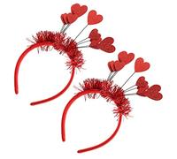 Vaguelly 2 piezas Diademas de Lentejuelas Rojas con para San Valentín Accesorio Festivo para Fiestas Diseño Cómodo y Antideslizante para Romántico