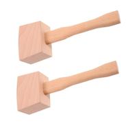 Vaguelly 2 Piezas Martillo de Madera Maciza de Haya Manual Multifuncional para Carpintería Tallado y Trituración de Hielo Herramienta Ergonómica para Bricolaje y Coctelería Casa