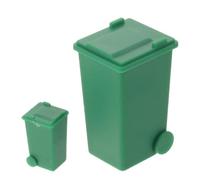Vaguelly 2 Piezas Miniatura de Plástico Verde con Tapa y Gran Capacidad para Maquetas Arquitectónicas y Escenarios Urbanos Realistas