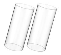 Vaguelly 2 Piezas Pantalla De Vela De Vidrio Fiesta Candelabro Alto Candelero Casero Pantalla De Tubo Portavelas Pantallas De Cristal De Escritorio Manga del Sostenedor De Vela