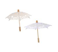 Vaguelly 2 Piezas Paraguas de fotografía de Encaje pequeña sombrilla Decorativa para Boda decoración de Paraguas de Encaje para Fiesta de té decoración de Mesa con sombrilla