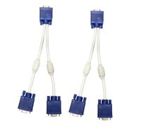 Vaguelly 2 Piezas Vga Splitter Cable Adaptador Macho Doble Hembra para Duplicar Señal de Video Cable Divisor Vga Compacto y Flexible para Monitor y Proyector Metros Material Abs