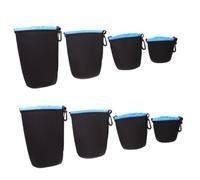 Vaguelly 2 Series Funda para Lentes De Cámara Resistente Al Agua De Neopreno De Azul Protección contra Y Arañazos para Lentes DSLR Espejo 4 Piezas*2
