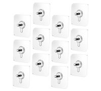 Vaguelly 20 Ganchos Adhesivos para Tornillos sin Dejar Rastro Autoadhesivos 6X6 CM para Tornillos de 8 MM 20 Piezas Colgador Adhesivo para Pared Uso Cocina Baño y Salón