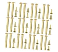 Vaguelly 20 Juegos Kit Remaches Metálicos Dorados para Eje Central de Abanicos Plegables Tornillos y Tuercas de Recambio Resistentes para Reparación y Manualidades DIY