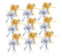 Vaguelly 20 Piezas Arco Decorativo de Arte Latte Lazo de Tirar de Lazos Arcos para Ramo Envolver moños para Lazos de Boda Lazo de Cinta de Boda el plastico