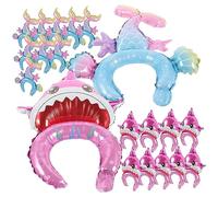 Vaguelly 20 Piezas Diadema de de diadema de sirena inflable pequeña flota diadilla diademas decorativas decoración de diadema de fiesta diadema divertida película de aluminio