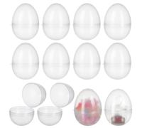 Vaguelly 20 Piezas Juguete de de Huevos de Pascua Recargable con pequeño Dulce para Huevo Abierto Porta Huevos Cajas de Huevos vacias Huevos claros el plastico Transparente