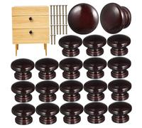 Vaguelly 20 piezas Unidades Pomos Madera Tiradores Muebles Cocina Redondos con Tornillos para Armarios Diseño Clásico Duradero Uso Versátil Fácil Instalación
