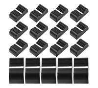 Vaguelly 20 Tapas de Fader Negras para Mezclador de Audio, Perillas Deslizantes de Plástico Bicomponente, Repuesto Compatible Potenciómetros Rectos, para Uso en Tarjetas de Sonido y Equipo