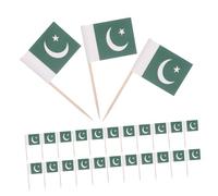Vaguelly 200 Piezas Palillos con Bandera de Pakistán para Decoración de Tartas y Aperitivos Mini Banderas para y Cócteles Palillos de Madera Resistentes para Fiestas y Eventos