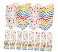Vaguelly 20piezas Bolsas Kraft Coloridas De Diseño De Rayas y Puntos Para Cumpleaños Navidad y