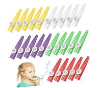 Vaguelly 20piezas Kazoos De Plástico Para Instrumentos Musicales Coloridos Para Fiestas y Presentaciones Para Escuela y Jardín De Infantes