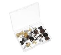 Vaguelly 25 Piezas Unidades de Clavos de Aleación de Zinc con Doble Cabeza Tachuelas Decorativas para Colgar Cuadros Ganchos para Tableros de Corcho para Oficina y Organización del Hogar
