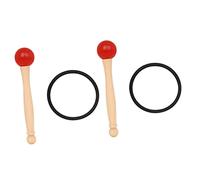 Vaguelly 2juegos Baquetas Para Cuencos De Canto Mango De Madera Cabeza De Goma Mallet Para Cuenco De Cristal Para Percusión