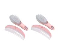 Vaguelly 2juegos Peine y Cepillo Para Bebés Kit De Masaje Para Recién Nacidos Rosa Accesorios Suaves Para Cuidado Infantil Estimula La Circulación Desarrollo Cerebral