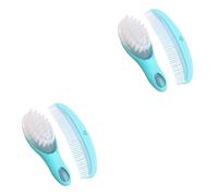 Vaguelly 2juegos Peine y Cepillo Para Niño Niña Kit De Masaje Para Nacido Azul Peine Que No Daña El Cabello Estimula La Circulación Sanguínea y Ayuda Al Desarrollo Cerebral