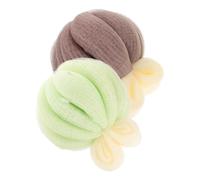 Vaguelly 2piezas Bola De Baño Exfoliante Esponja De Ducha Bola Espumosa Para Limpieza Corporal Para Ducha Diaria Color Gris y Verde