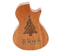 Vaguelly 2piezas Caja De Madera para Púas De Guitarra Diseño Forma De Guitarra Organizador De Almacenamiento De Púas Estuche Práctico y Duradero para Músicos