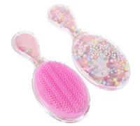 Vaguelly 2piezas Cepillo De Viaje Infantil Transparente Con Diseño Cartoon Peine Desenredante Para Cabello Rizado Portátil y Suave Para Cuidado Diario De Niñas Unidades